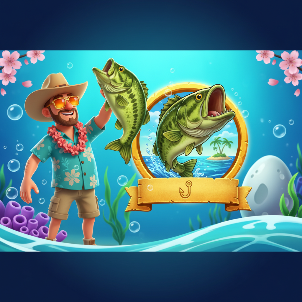 Bigger Bass Splash slot med tropisk fisketema, undervattensscen med fiskare i hawaiiskjorta, färgglada fisksymboler och scatter-märken
